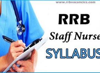 RRB Staff Nurse Syllabus