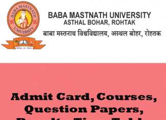 Baba Mastnath University Time Table
