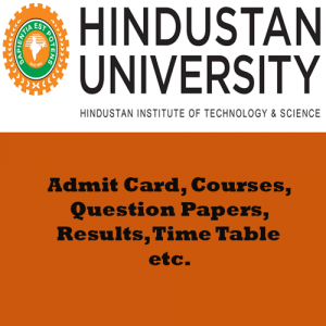 Hindustan University Time Table