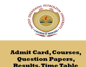 Pandit Deendayal Petroleum University Time Table