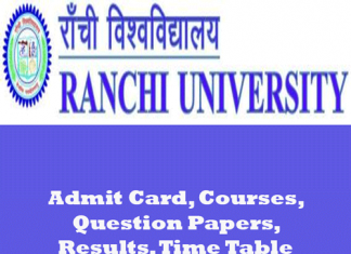 Ranchi University Time Table