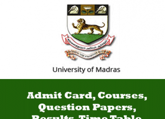 University Of Madras Time Table