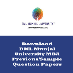 BML Munjal University MBA Question Papers